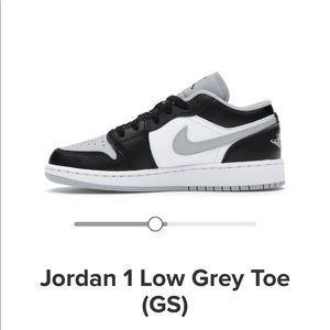 Jordan 1 Retro Low Grey Toe GS